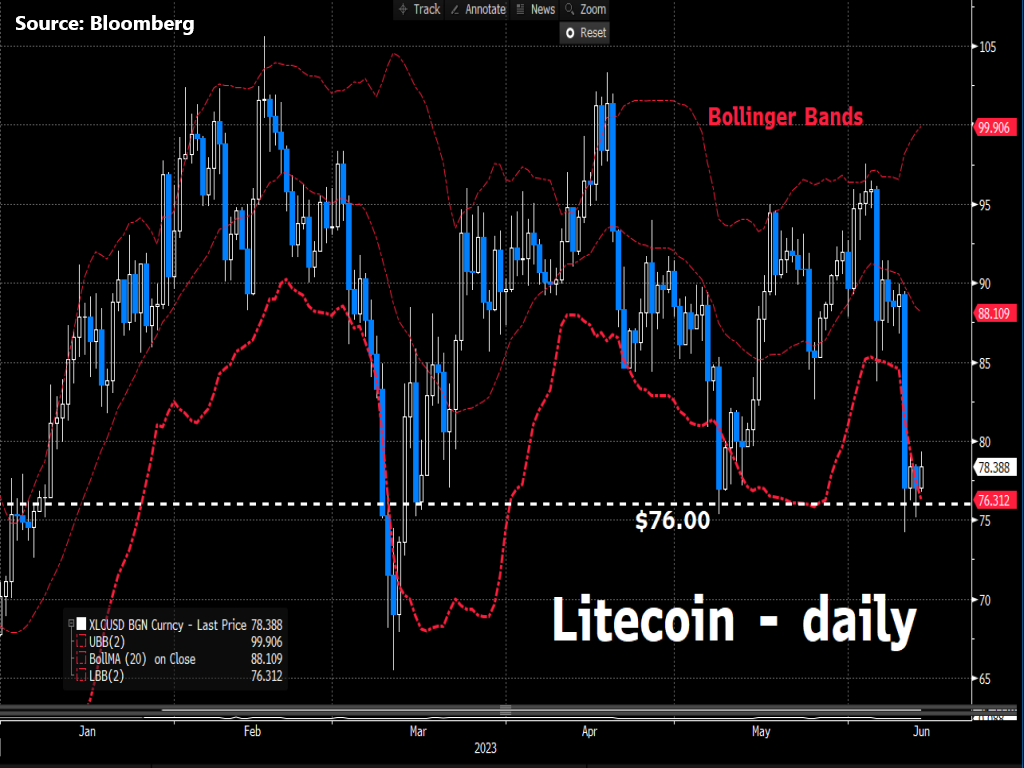 Litecoin tests crucial support zone
